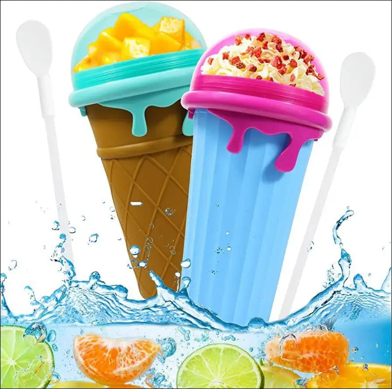 500ml Large Capacity Slushy Cup Summer Squeeze Homemade Juice Water Bottle Quick-Frozen Smoothie Sand Pinch Fast