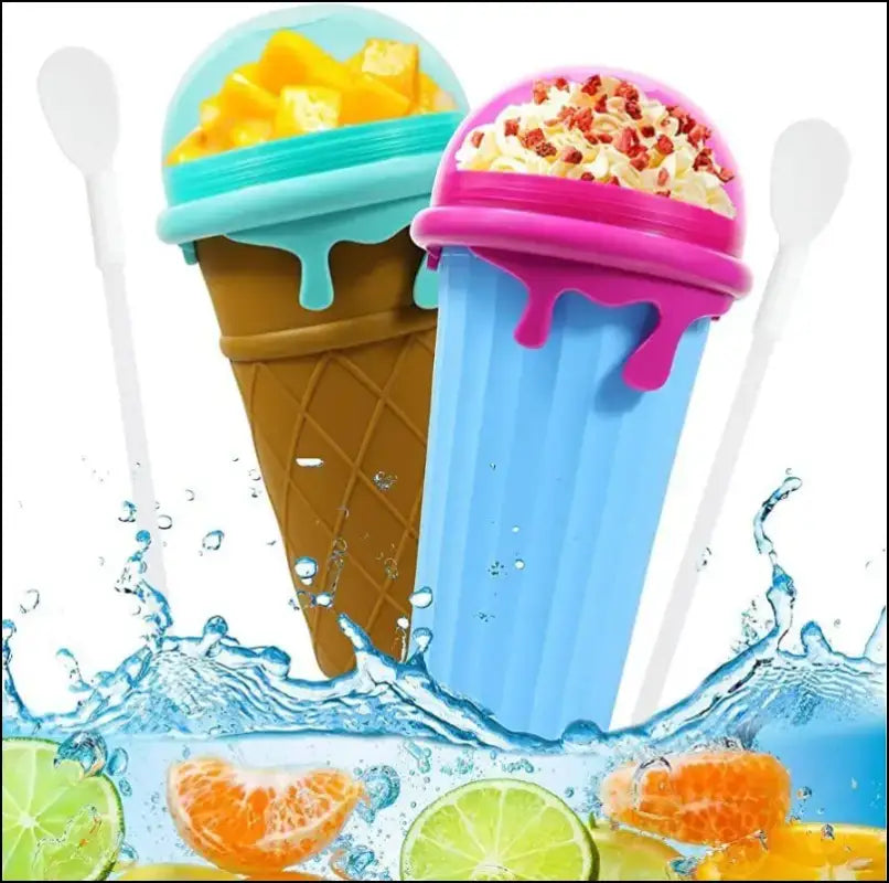 500ml Large Capacity Slushy Cup Summer Squeeze Homemade Juice Water Bottle Quick-Frozen Smoothie Sand Pinch Fast