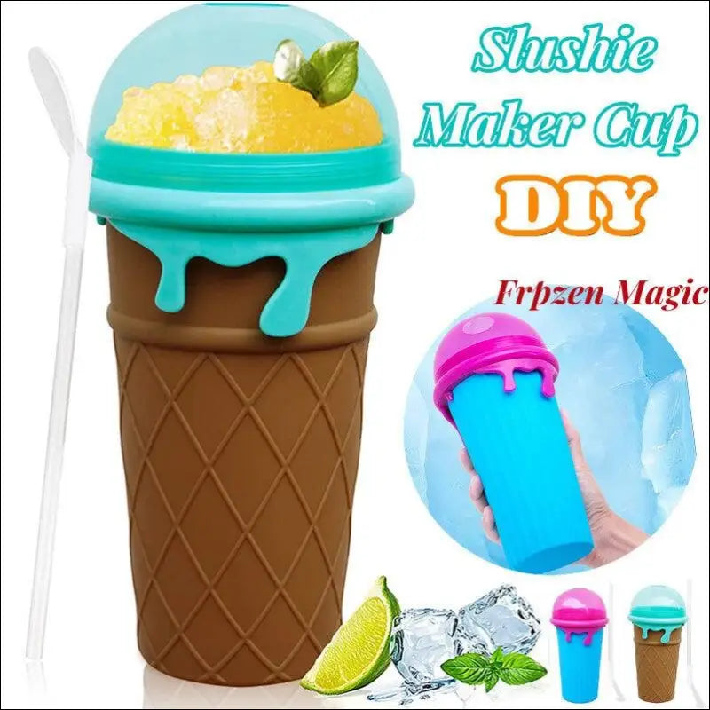 500ml Large Capacity Slushy Cup Summer Squeeze Homemade Juice Water Bottle Quick-Frozen Smoothie Sand Pinch Fast