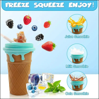 500ml Large Capacity Slushy Cup Summer Squeeze Homemade Juice Water Bottle Quick-Frozen Smoothie Sand Pinch Fast