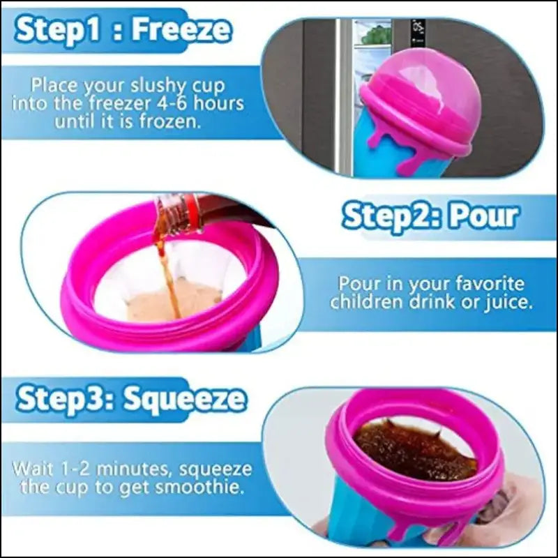 500ml Large Capacity Slushy Cup Summer Squeeze Homemade Juice Water Bottle Quick-Frozen Smoothie Sand Pinch Fast
