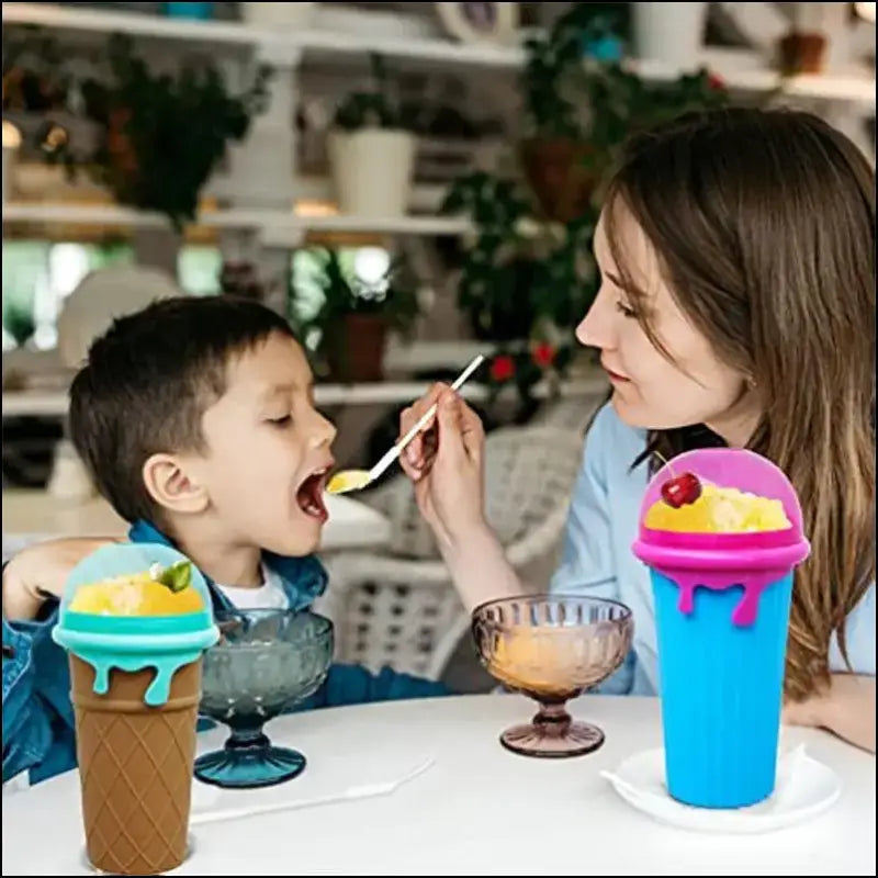 500ml Large Capacity Slushy Cup Summer Squeeze Homemade Juice Water Bottle Quick-Frozen Smoothie Sand Pinch Fast