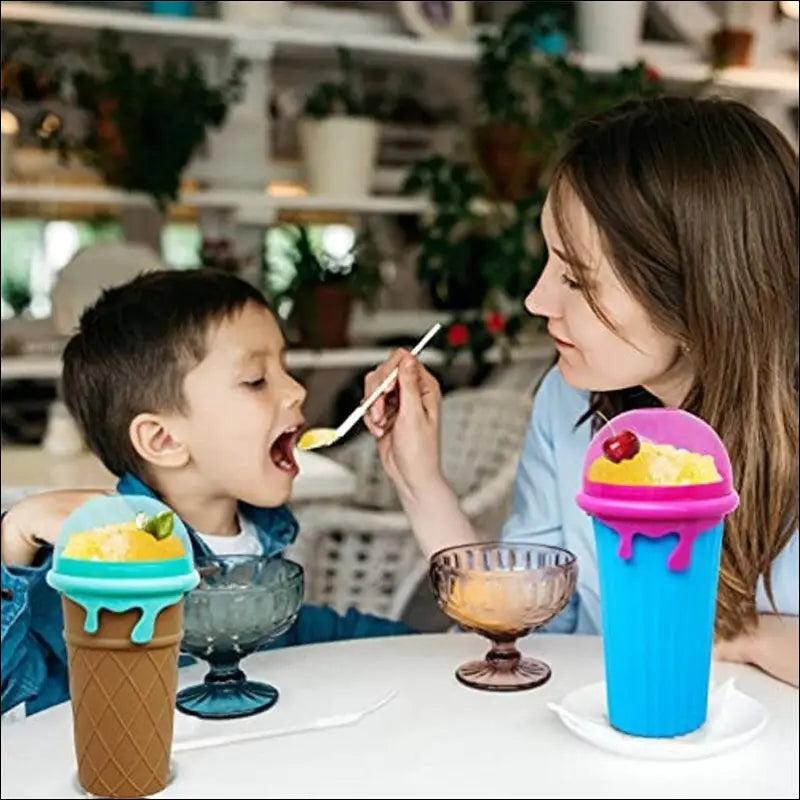 500ml Large Capacity Slushy Cup Summer Squeeze Homemade Juice Water Bottle Quick-Frozen Smoothie Sand Pinch Fast