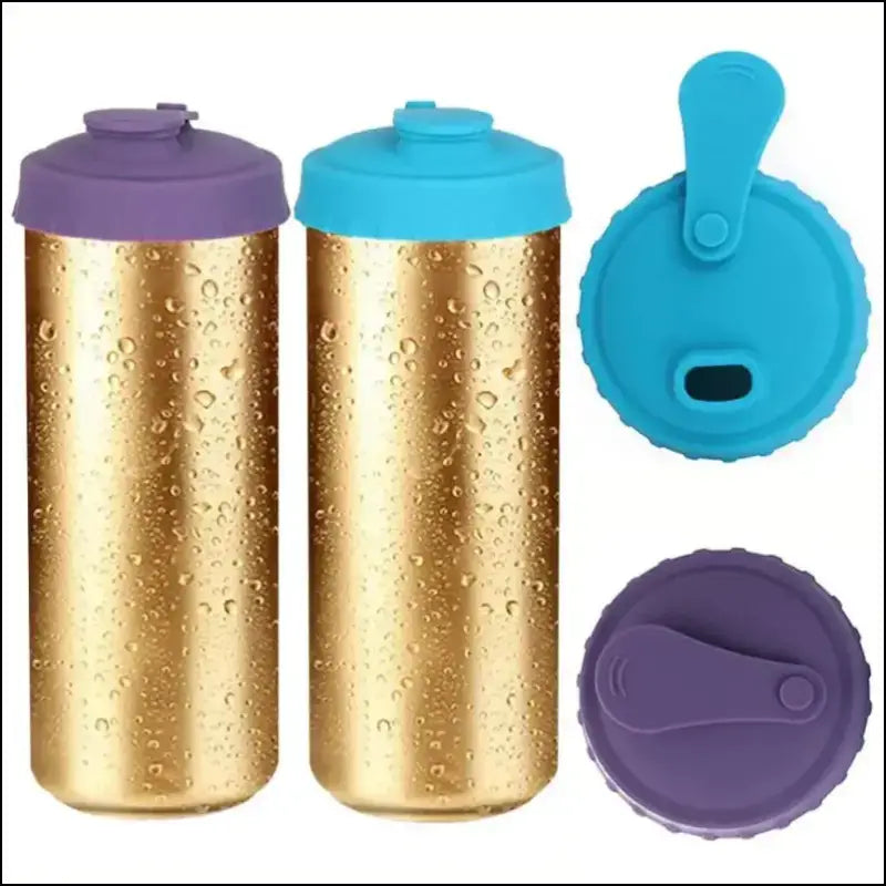 6 Colors Silicone Soda Can Lid | Reusable Stopper for Beer Juice Coke & Beverage Cans | Standard Fit Protector - 6Colors