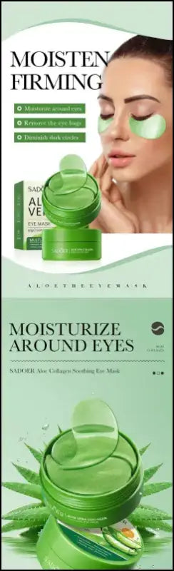 ’60pcs Aloe Vera Collagen Eye Mask - Anti Dark Circles Bag Removal Moisturizing & Firming Patches’
