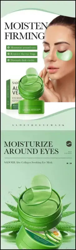 ’60pcs Aloe Vera Collagen Eye Mask - Anti Dark Circles Bag Removal Moisturizing & Firming Patches’