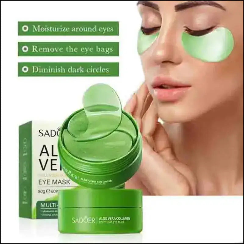 ’60pcs Aloe Vera Collagen Eye Mask - Anti Dark Circles Bag Removal Moisturizing & Firming Patches’