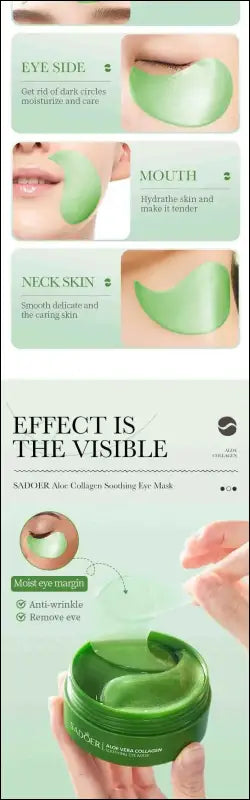 ’60pcs Aloe Vera Collagen Eye Mask - Anti Dark Circles Bag Removal Moisturizing & Firming Patches’