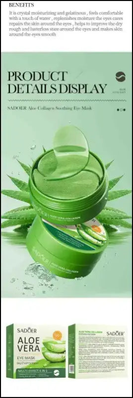 ’60pcs Aloe Vera Collagen Eye Mask - Anti Dark Circles Bag Removal Moisturizing & Firming Patches’