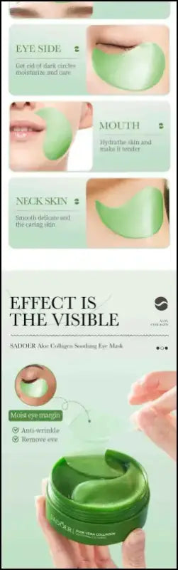 ’60pcs Aloe Vera Collagen Eye Mask - Anti Dark Circles Bag Removal Moisturizing & Firming Patches’