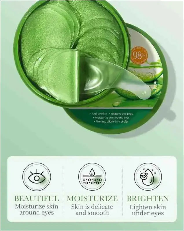 ’60pcs Aloe Vera Collagen Eye Mask - Anti Dark Circles Bag Removal Moisturizing & Firming Patches’
