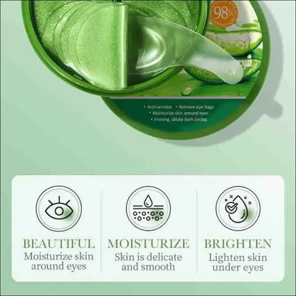’60pcs Aloe Vera Collagen Eye Mask - Anti Dark Circles Bag Removal Moisturizing & Firming Patches’