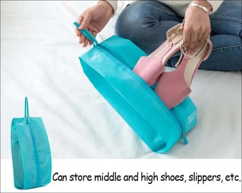 7/6 Pieces Travel Organizer Set - Portable Luggage Storage Bags for Suitcase Clothes Shoes and Packing Pouch Cases