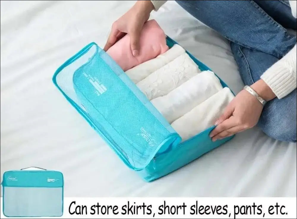 7/6 Pieces Travel Organizer Set - Portable Luggage Storage Bags for Suitcase Clothes Shoes and Packing Pouch Cases