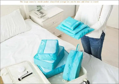 7/6 Pieces Travel Organizer Set - Portable Luggage Storage Bags for Suitcase Clothes Shoes and Packing Pouch Cases