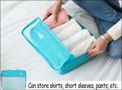 7/6 Pieces Travel Organizer Set - Portable Luggage Storage Bags for Suitcase Clothes Shoes and Packing Pouch Cases