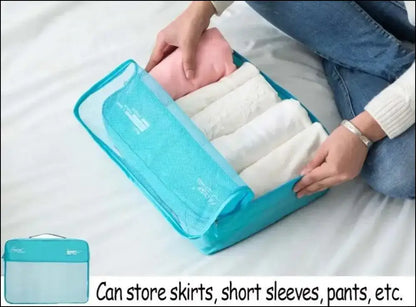 7/6 Pieces Travel Organizer Set - Portable Luggage Storage Bags for Suitcase Clothes Shoes and Packing Pouch Cases