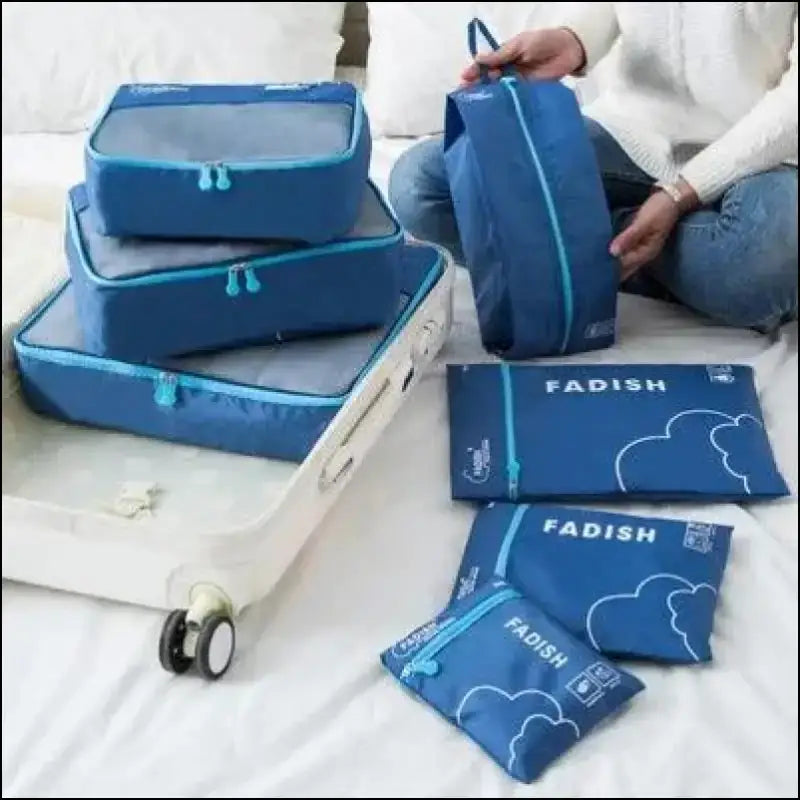 7/6 Pieces Travel Organizer Set - Portable Luggage Storage Bags for Suitcase Clothes Shoes and Packing Pouch Cases