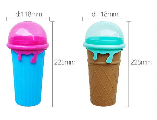 500ml Large Capacity Slushy Cup Summer Squeeze Homemade Juice Water Bottle Quick-Frozen Smoothie Sand Pinch Fast