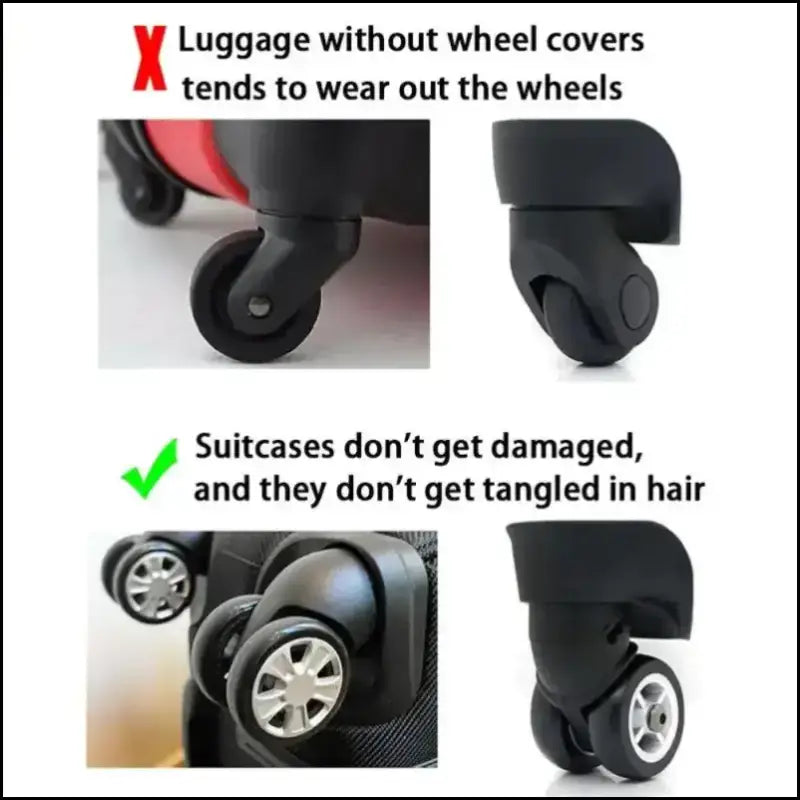 8pcs Travel Luggage Caster Shoes Silicone Suitcase Wheels Protection Cover Reduce Noise Trolley Box Casters