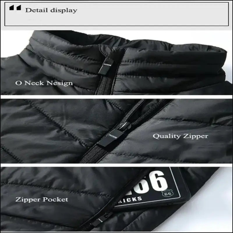 9 Areas Heated Vest for Men & Women - USB Heating Winter Jacket Self-Heating Thermal Down Warmte Cold Weather