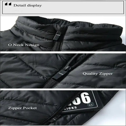9 Areas Heated Vest for Men & Women - USB Heating Winter Jacket Self-Heating Thermal Down Warmte Cold Weather