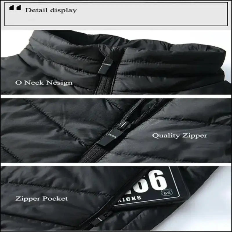 9 Areas Heated Vest for Men & Women - USB Heating Winter Jacket Self-Heating Thermal Down Warmte Cold Weather