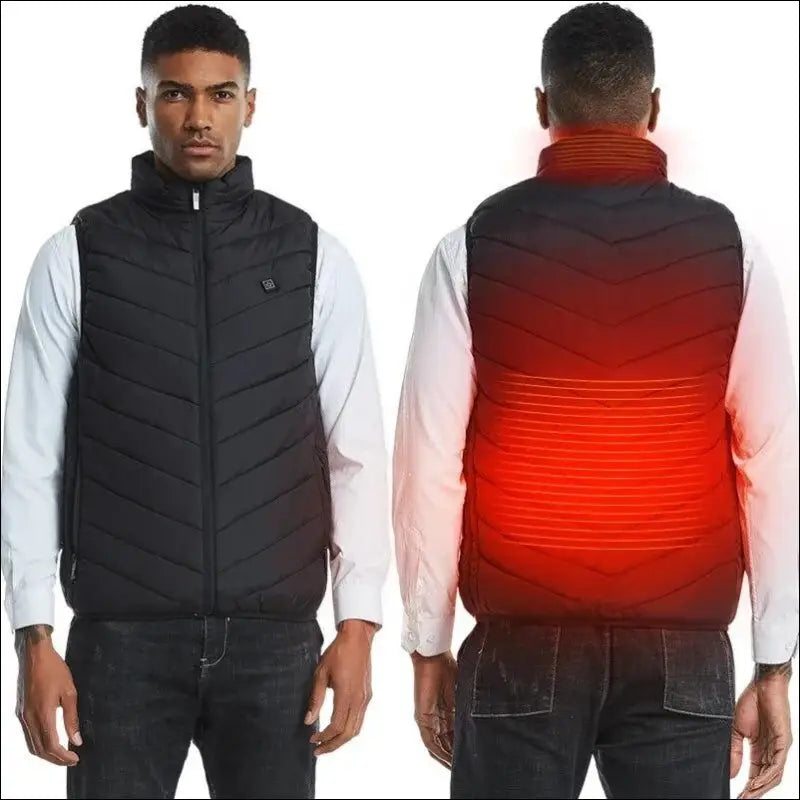 9 Areas Heated Vest for Men & Women - USB Heating Winter Jacket Self-Heating Thermal Down Warmte Cold Weather