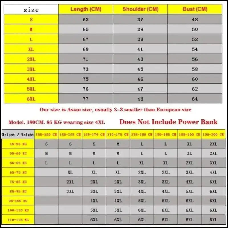 9 Areas Heated Vest for Men & Women - USB Heating Winter Jacket Self-Heating Thermal Down Warmte Cold Weather