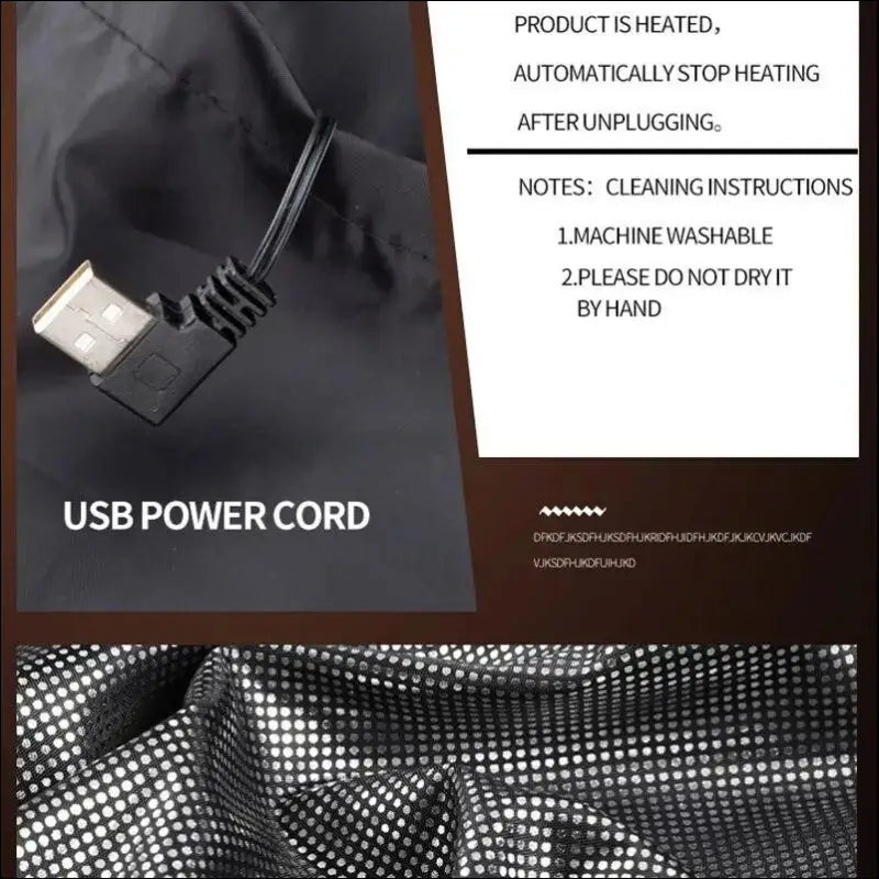 9 Heated Vest Zones Electric Jackets for Men & Women - Graphene Heat Coat USB Heating Sportswear Camping Outdoor
