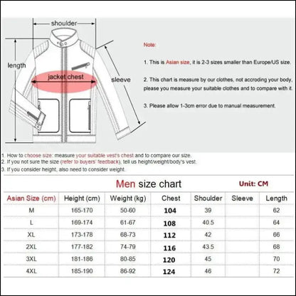 9 Heated Vest Zones Electric Jackets for Men & Women - Graphene Heat Coat USB Heating Sportswear Camping Outdoor