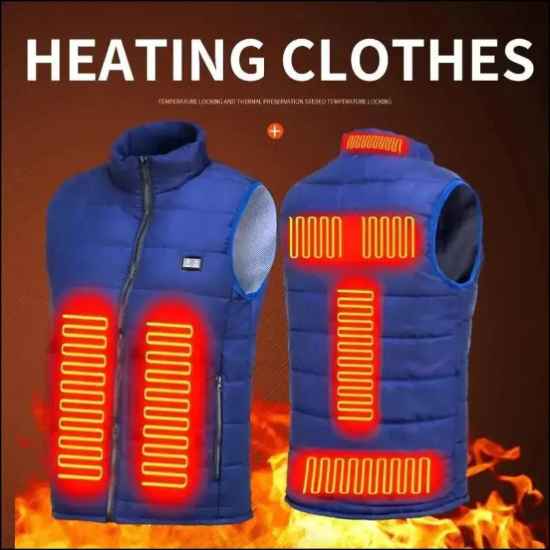9 Heated Vest Zones Electric Jackets for Men & Women - Graphene Heat Coat USB Heating Sportswear Camping Outdoor