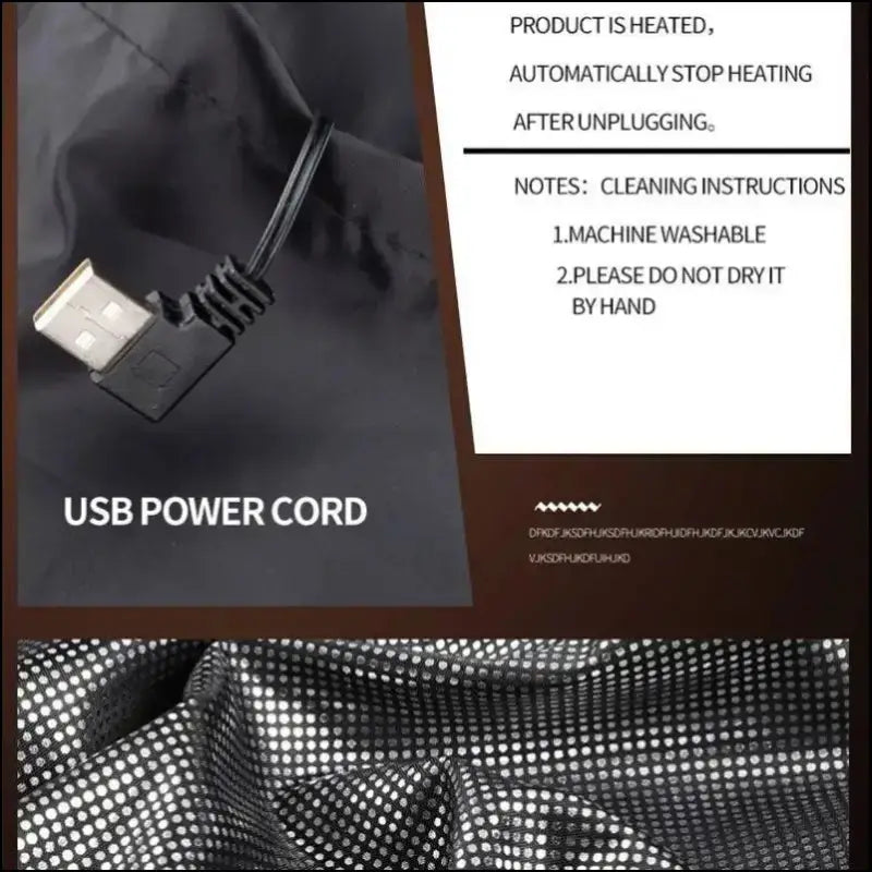 9 Heated Vest Zones Electric Jackets for Men & Women - Graphene Heat Coat USB Heating Sportswear Camping Outdoor