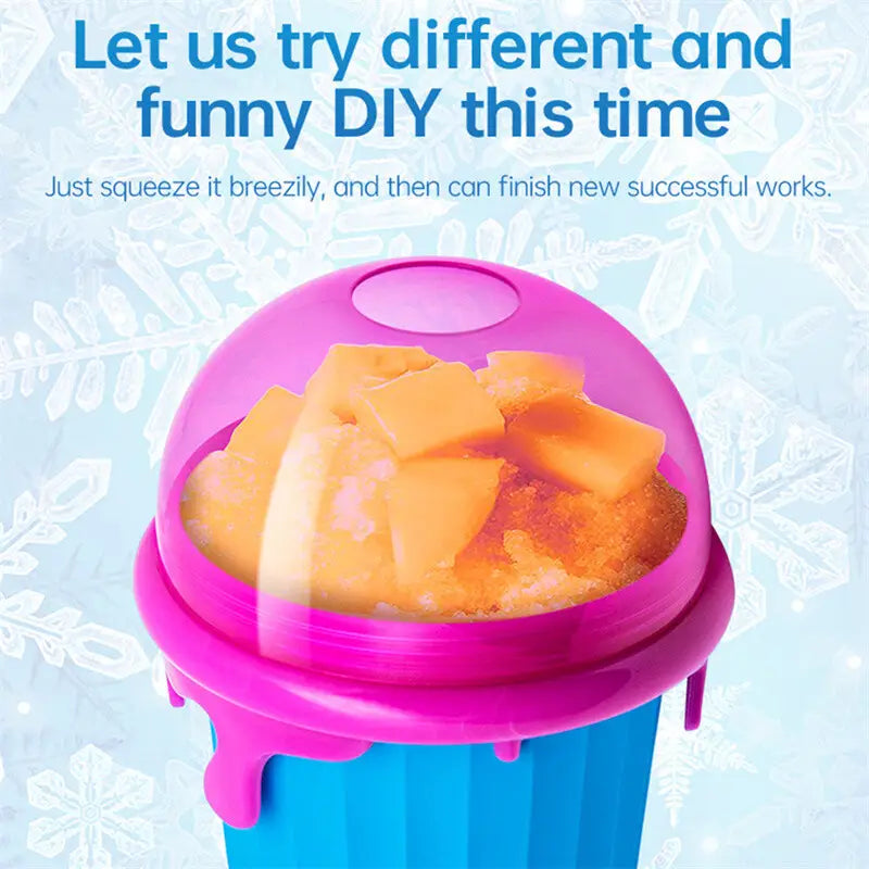 500ml Large Capacity Slushy Cup Summer Squeeze Homemade Juice Water Bottle Quick-Frozen Smoothie Sand Pinch Fast