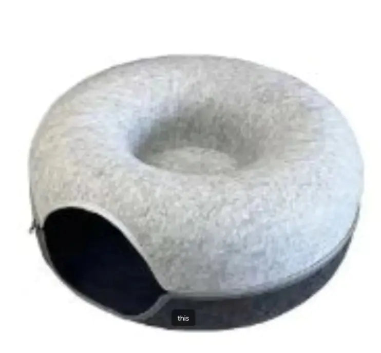 Round Woolen Cat Nest & Tunnel