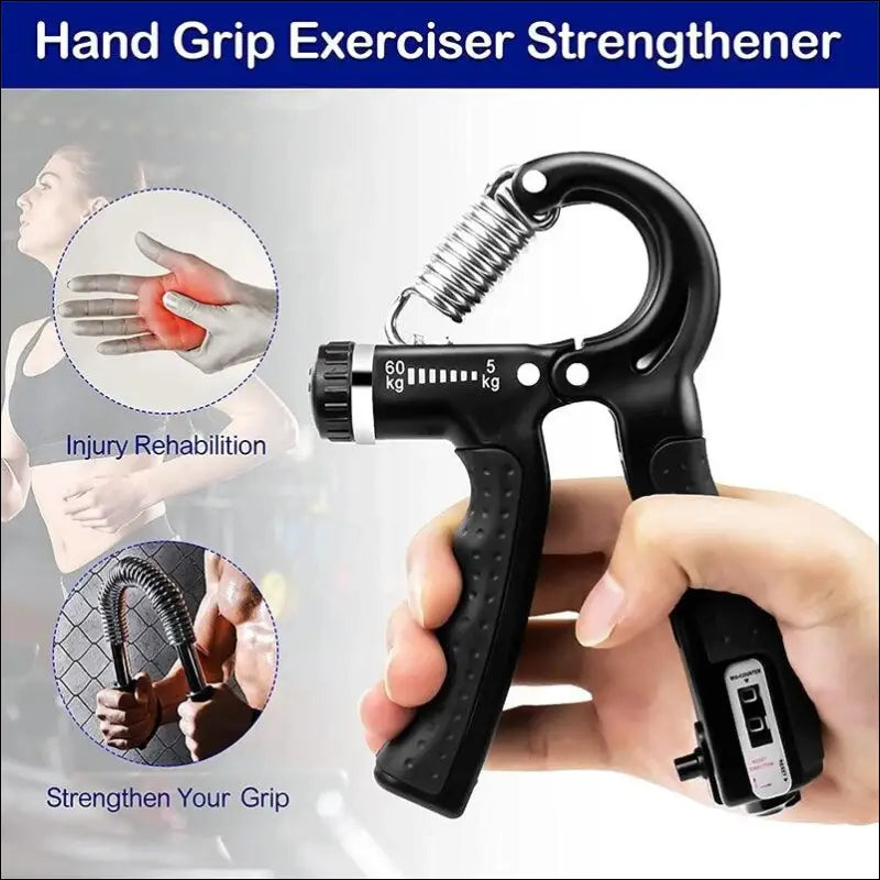 Adjustable Hand Grip Strengthener 5-60kg with Counter Trainer for Wrist Forearm and Exerciser Muscle Building Tool