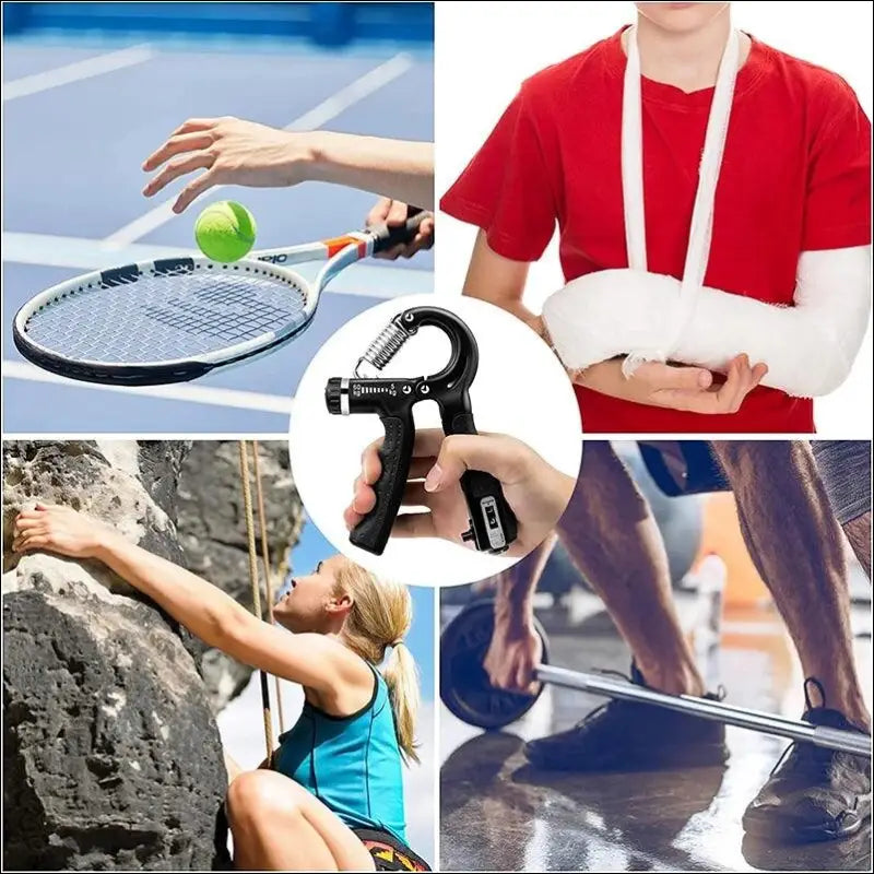 Adjustable Hand Grip Strengthener 5-60kg with Counter Trainer for Wrist Forearm and Exerciser Muscle Building Tool