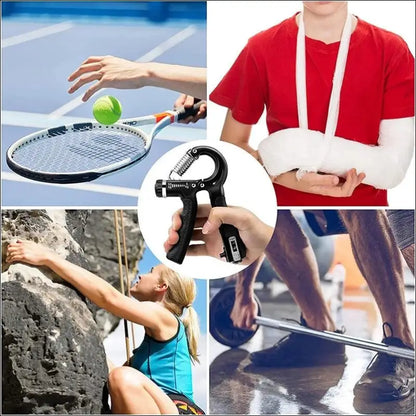 Adjustable Hand Grip Strengthener 5-60kg with Counter Trainer for Wrist Forearm and Exerciser Muscle Building Tool