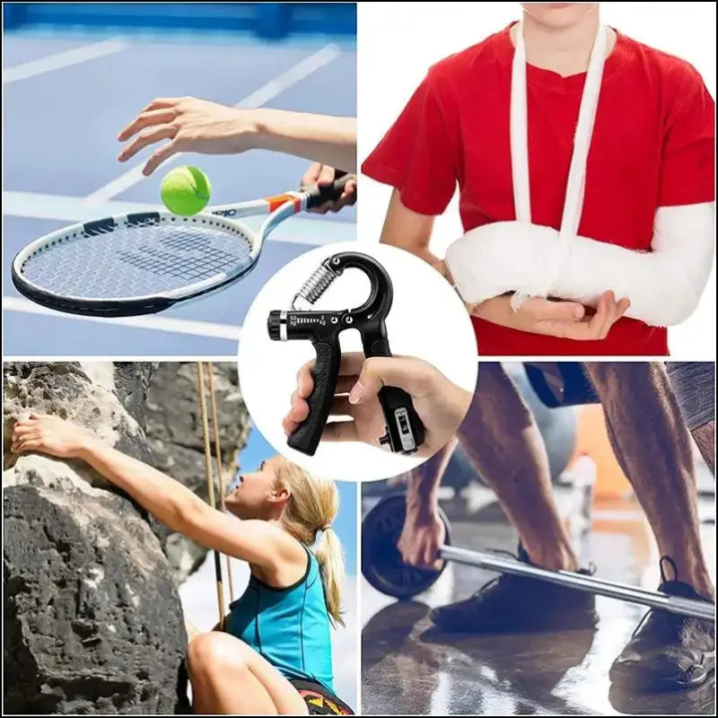 Adjustable Hand Grip Strengthener 5-60kg with Counter Trainer for Wrist Forearm and Exerciser Muscle Building Tool