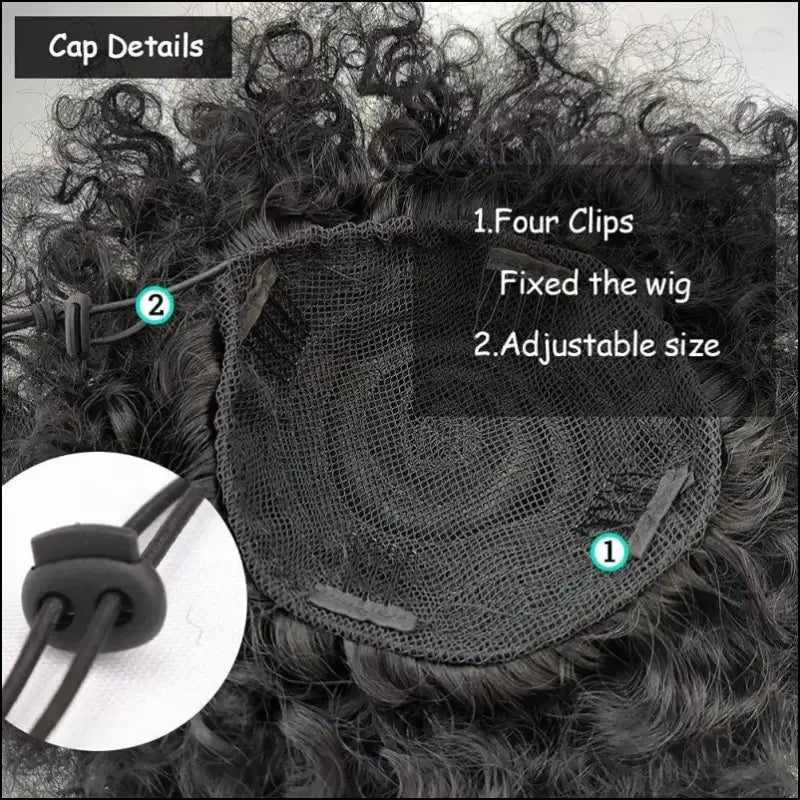 Afro Puff Drawstring Ponytail | Kinky Curly Bun Extensions for Black Women - Synthetic Large