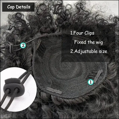 Afro Puff Drawstring Ponytail | Kinky Curly Bun Extensions for Black Women - Synthetic Large