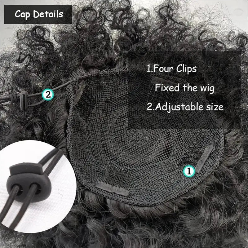 Afro Puff Drawstring Ponytail | Kinky Curly Bun Extensions for Black Women - Synthetic Large