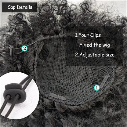 Afro Puff Drawstring Ponytail | Kinky Curly Bun Extensions for Black Women - Synthetic Large