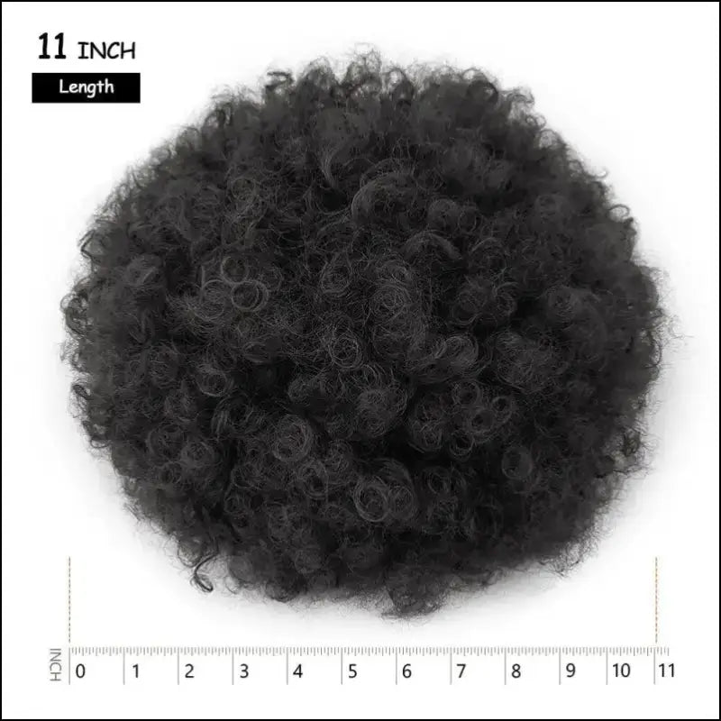 Afro Puff Drawstring Ponytail | Kinky Curly Bun Extensions for Black Women - Synthetic Large