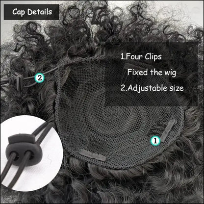 Afro Puff Drawstring Ponytail | Kinky Curly Bun Extensions for Black Women - Synthetic Large