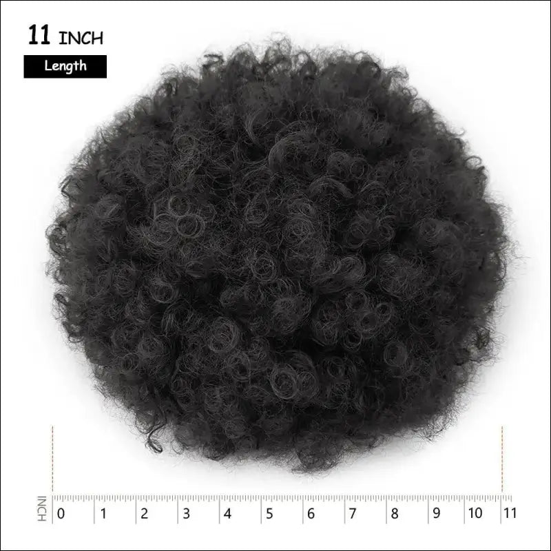 Afro Puff Drawstring Ponytail | Kinky Curly Bun Extensions for Black Women - Synthetic Large
