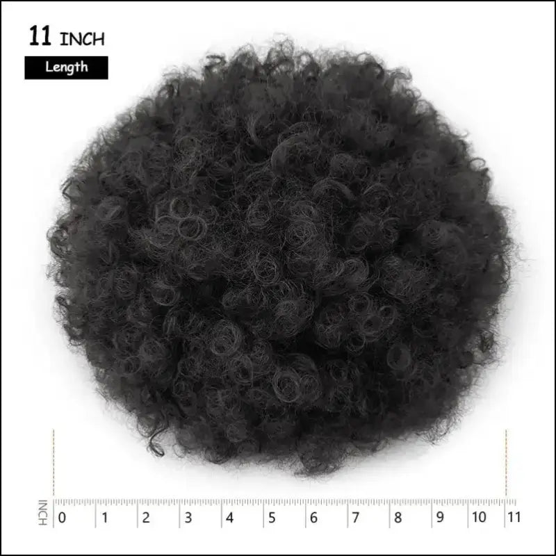 Afro Puff Drawstring Ponytail | Kinky Curly Bun Extensions for Black Women - Synthetic Large