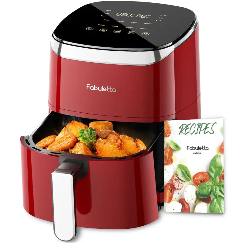 Fabuletta 4.2QT Air Fryer Oven - 9 Customizable Cooking Programs Nonstick Basket Tempered Glass Display