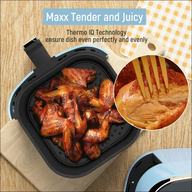 Fabuletta 4.2QT Air Fryer Oven - 9 Customizable Cooking Programs Nonstick Basket Tempered Glass Display
