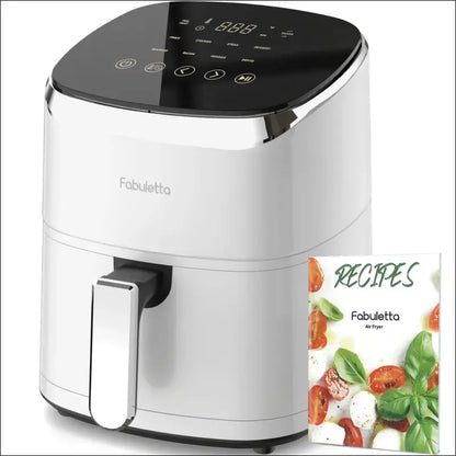 Fabuletta 4.2QT Air Fryer Oven - 9 Customizable Cooking Programs Nonstick Basket Tempered Glass Display - white / UK